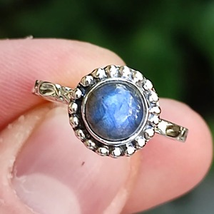 <b>Labradorite</b> <b>Ring</b> 925 Sterling Silver Handmade Boho Statement Promise Jewelry for Women Natural Round Shape Gemstone Jewelry - Product Image 2