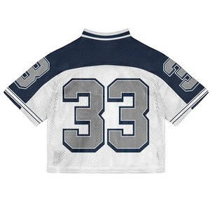 Camiseta de fútbol americano sin mangas unisex para adulto, cuello en V, de malla, sublimada, roja, personalizada 7v7, para fútbol flag, 2024 - Product Image 6