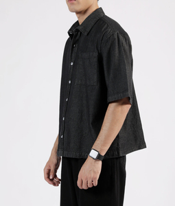 Top Selling Design Front Pocket Double Breasted Button-<b>Up</b> Men's Summer Satin ODM Custom Shirts 100% Cotton Breathable - Product Image 2