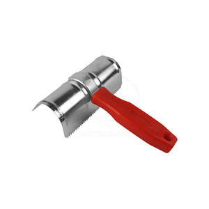 Peigne à poils chromé en acier avec manche en plastique, réutilisable, taille standard, pour usage vétérinaire, modèle Rizbro International - Product Image 2