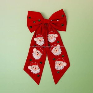 Grand Satin Cheerleading Cheveux Arc Clip Perlé Rivets Durable Étincelle Lettre Arc Cheveux Accessoire pour Fête Jeu Jour En Gros - Product Image 6