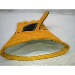 Two Layer Cowhide Welder Lengthened Protective Sweat Absorbing Electric Welding Tig Grinding Leather Gloves for Welding - Product Image 6