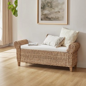 Elegant Seagrass Bench Patio for Living Room Modern Bohemian <b>Stool</b> Pouf Entryway Bench Chair Home Furniture Made in Vietnam - Product Image 4