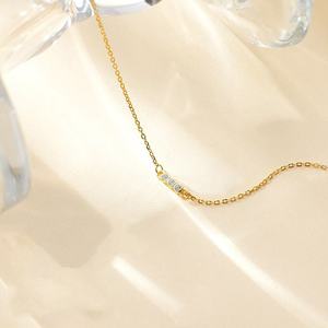 AMBER JEWELS T-3564 Bracelet Tennis Minimaliste Plaqué Or 18K avec Pierres de Zircon Serties Griffe Certifié IGI Unisexe Quotidien - Product Image 3