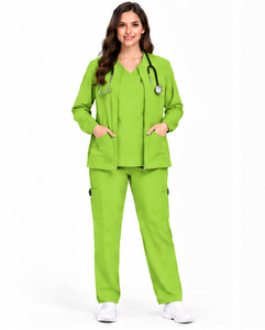 Ensemble de 3 uniformes médicaux respirants et extensibles pour infirmières, médecins, équipes de pharmacie, d'hôpital et chirurgicales, unisexe, hommes - Product Image 3