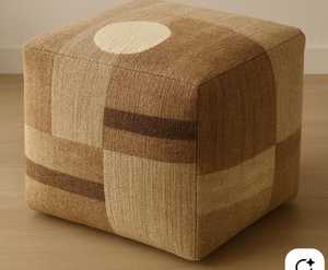 Exclusive Designer Handcrafted Canvas Leather Indian <b>Pouf</b> Design <b>Pouf</b> & Ottoman Design Country Style - Product Image 3