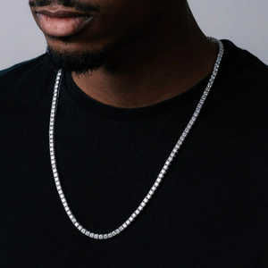 Collar de tenis de moissanita de 4 mm, plata de ley 925, chapado en rodio y oro amarillo, joyería de lujo estilo hip hop, cadena, regalo - Product Image 6