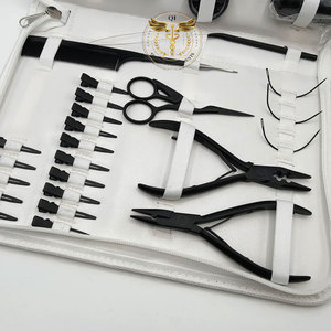 Hair Extension Starter Kit Complete – Micro <b>Ring</b> Tools Set with Pliers Beads Thread <b>Clips</b> Scissors for Professional Salon Use - Product Image 2