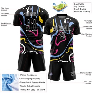 Uniforme de fútbol para hombre, camiseta de equipo, pantalones cortos, conjunto de fútbol de secado rápido, transpirable, ropa deportiva personalizada, uso diario. - Product Image 6
