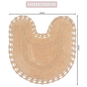 Handcrafted Seagrass Bath <b>Mat</b> Novelty Shape Non <b>Slip</b> Rubber Backing Beige Classic Style Floor Rug for Bathroom - Product Image 6