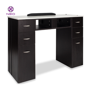 Table de manucure moderne avec plateau en marbre NEO et tiroirs de rangement pour utilisation en salon - Product Image 2