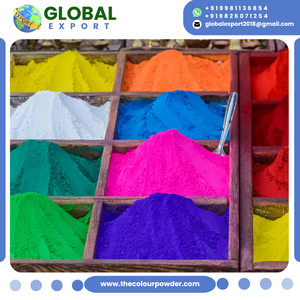 Poudre de couleur de qualité supérieure à base d'amidon de maïs et de colorants végétaux Rouge, Jaune et Vert – Packs d'exportation pour le plaisir et le festival Holi - Product Image 2
