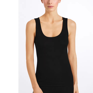 High Quality Women Slim Fit <b>Tank</b> <b>Top</b> New Design <b>Square</b> <b>Neck</b> Solid Color Cotton Breathable Soft Customized Logo Seamless Knitted - Product Image 2