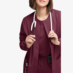 Bata de Laboratorio para Mujer, Diseño 2026, Cuello Redondo, Manga Larga, Corte Ajustado, Dos Bolsillos, Cómoda, Color Personalizado, para Uso Hospitalario, Gran Venta - Product Image 5