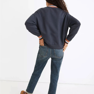 ELEGANT CORPORATION Women Oversized <b>Drop</b> Shoulder Hooded Sweatshirt Solid Color Knitted Cotton Breathable Quick Dry Winter - Product Image 2