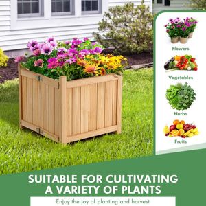 Jardinera Elevada Plegable Cuadrada para Leña con Fondo Extraíble para Macetas y Jardineras - Product Image 3