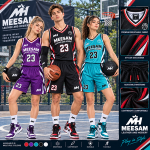 Ensemble de maillots de basket-ball unisexe sans manches, sublimé, anti-transpiration, polyester 360g, toutes saisons, coupe athlétique pour adultes - Product Image 6