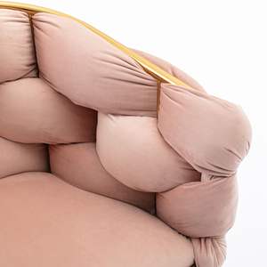 Poltrona Singola Moderna di Lusso in Velluto, Semplice e Comoda per Camera da Letto, Sgabello da Toeletta per Casa, Tavolo da Manicure con Schienale - Product Image 4