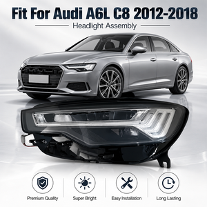 Conjunto de Faros Delanteros Matrix HID y LED para Reequipamiento, Señal de Giro Dinámica de Cinco Barras, Plug-and-Play para <span class=keywords><strong>Audi</strong></span> A6L C8 2012-2018 - Product Image 2