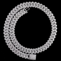 Chaîne cubaine en moissanite de qualité export, plaquée or 18 carats, fabrication OEM/ODM, vente en gros de bijoux disponibles à la vente