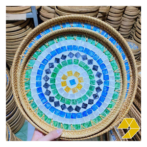 Bandeja de Ratán Hecha a Mano en Vietnam con Incrustaciones de Madreperla para Decoración Elegante de Mesa, Accesorios para el Hogar y Colecciones Minoristas - Product Image 4
