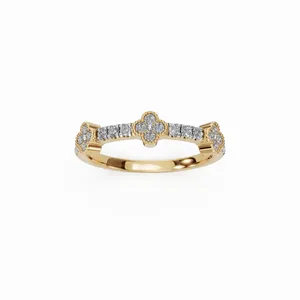 Anillo de Eternidad Floral Heaven Diamond Apilable de 22 Piezas, con Diamantes Cultivados en Laboratorio, Corte Redondo, Oro Amarillo, Anillo de Lujo para Mujer - Product Image 1