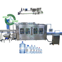Línea de Embotellado de Agua de Alto Rendimiento (15000 BPH), Máquina Automática 3 en 1 para Lavado, Llenado y Tapado de Botellas PET