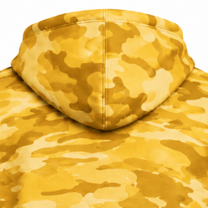 Gold <b>Camo</b> Pullover Hoodie Men Custom Printed Fleece Sweatshirt Kangaroo Pocket Drawstring Long Sleeve Outdoor Casual Hooded <b>Top</b> - Product Image 4