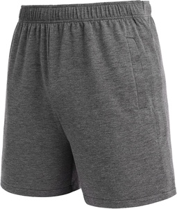 Pantalones cortos de algodón y elastano grises para hombre, con cintura elástica y bolsillos laterales, pantalones cortos informales transpirables para gimnasio, Fitness, ropa de calle - Product Image 2
