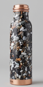 Elegante botella de cobre personalizada con estampado de guijarros, a prueba de fugas, para hidratación diaria, viajes, gimnasio, yoga, oficina y regalos. - Product Image 5