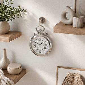 Reloj de Escritorio Analógico de Cuarzo Cuadrado Art Deco de Madera y Acero |   Calendario con Función de Repetición, Decoración para el Hogar y la Oficina, Movimiento Silencioso - Product Image 1
