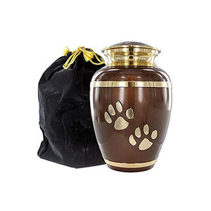 โกศใส่เถ้ากระดูกสัตว์เลี้ยงแบบใหม่ สไตล์อเมริกัน เป็นมิตรกับสิ่งแวดล้อม ทำจากโลหะอะลูมิเนียมสีดำ พร้อมลายพิมพ์รอยเท้า ขนาดสั่งทำได้ - Product Image 5