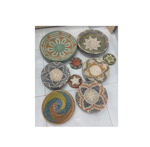 HANDICRAFT RATTAN BAMBOO BASKET: SEAGRASS HANGING <b>WALL</b> DECORATION, BOHO ECO-FRIENDLY, ART-THEMED. - Product Image 4