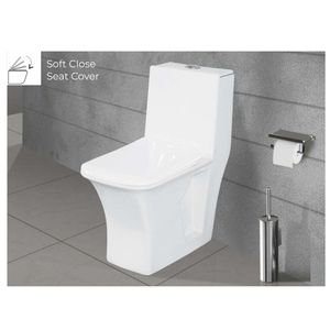 โถสุขภัณฑ์แบบชิ้นเดียวทรงมุม รุ่นทันสมัย คุณภาพสูง สีขาว ผลิตจากเซรามิกพอร์ซเลน ขนาด 710x360x800 มม. สำหรับใช้ในงานก่อสร้างเชิงพาณิชย์ - Product Image 3