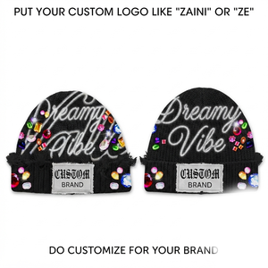 หมวกบีนนี่ ZAINI คุณภาพสูง เนื้อนุ่ม ผลิตจากอะคริลิก 100% ถักด้วยเครื่องจักร น้ำหนัก 280 GSM สีดำ ปักลาย  สำหรับผู้ใหญ่ ใส่ได้ทั้งชายและหญิง เหมาะสำหรับฤดูหนาว - Product Image 1