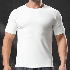 Outdoor Training High-Elastic Side Split <b>Plain</b> <b>Tshirt</b> for Printing <b>Tshirts</b> Wholesale Blank Tee Shirt - Product Image 1