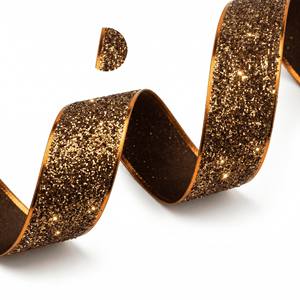 ริบบิ้นผ้าลินินลายทอแบบเรียบง่ายขนาด 25 มม. พร้อมลายเย็บสีแดง สำหรับตกแต่งห่อของขวัญ โบว์ และงาน DIY - Product Image 1