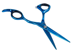 Ciseaux amincissants droitiers en acier inoxydable à revêtement bleu avec manche en céramique lame tranchante pour la coupe de cheveux de salon de coiffure - Product Image 3