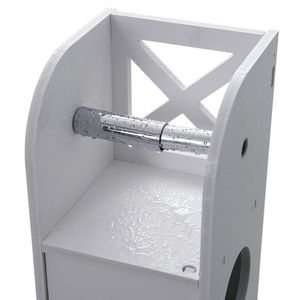 Mensole strette in PVC per bagno, porta carta igienica e asciugamani, 19 x 19 x 77 cm, con porta rotolo - Product Image 6