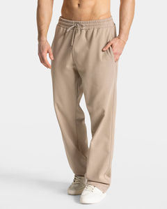 Pantalon de jogging homme en molleton de coton, coupe droite, couleur taupe, personnalisable avec logo OEM, pour le sport et la gym, vente en gros - Product Image 1