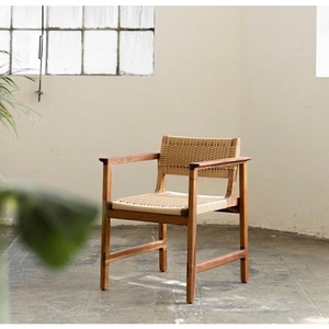 Sillón de madera de teca con cuerda hecho en Indonesia - Product Image 2