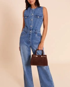 Mono vaquero para mujer, cómodo, de una pieza, informal, a la moda, venta al por mayor, fabricante de monos y playsuits - Product Image 5