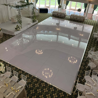 Panneau de piste de danse blanc brillant de haute qualité 4x4 pieds, installation rapide, pour location de mariage, événementiel, taille personnalisable