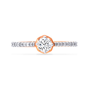 Anillo Solitario Beauty of Sparkle, Anillo de Diamantes Rose Gold Sunset Kiss, Banda de Eternidad con Diamantes Blushing Dawn - Product Image 3