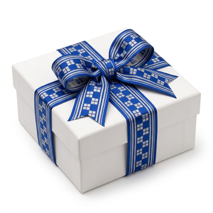 ริบบิ้นผ้าแจ็คการ์ดสีน้ำเงินรอยัลขนาด 25 มม. ของบริษัทนีลกามัล อินดัสทรีส์ สำหรับตกแต่งขอบของขวัญและเสื้อผ้า - Product Image 3