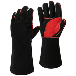 Customized Protective Welding <b>Gloves</b> Red Black Color High Temperature Resistant Outdoor Use <b>Touchscreen</b> for Metal Work - Product Image 1
