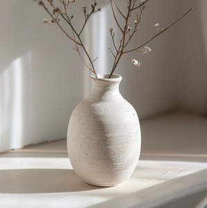 Andmade Modern Matte Finish <b>Ceramic</b> <b>Vase</b> Eco-Friendly Scratch Resistant Anti-Slip Base Tabletop Living Room Office Centerpiece - Product Image 3