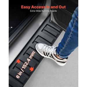 2019 2025 Dodge Ram 1500 cabina equipaggio in lega di alluminio nero pedane laterali da 6 pollici 500 Lbs capacità di carico antiscivolo - Product Image 4