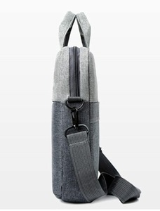 Bolso Mensajero para Portátil de Dos Tonos con Correa de Hombro Ajustable, Maletín Ejecutivo Gris y Azul Marino - Product Image 3