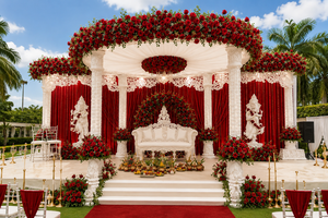 Tremendous Trio Pillar Mandap Nouvelle Arrivée Léger Taille Personnalisée Décoration de Mariage Indienne Hindoue de Luxe pour Intérieur en Fibre de Verre - Product Image 6